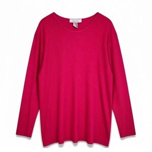4/$20 Forelli Ribbed Knit Long Sleeve Sweater Top Pink XXL